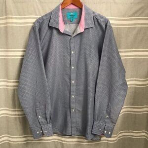 CHRISTIAN AUJARD / Blue & Pink Long Sleeve Button Down Size XL